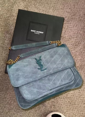 YSL NIKI MEDIUM IN SUEDE 11 X 7.8 X 3.3 INCHES