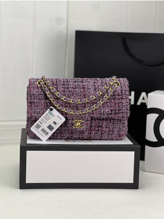 CHANEL CLASSIC 11.12 HANDBAG Tweed & Gold-Tone Metal   6 × 9.9 × 2.5 in