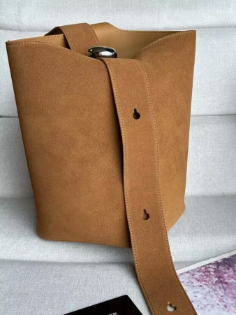 Loewe Large Pebble bucket bag in suede calfskin 33x28x28cm