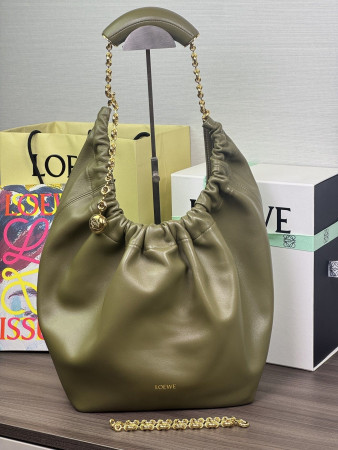 LOEWE Medium Squeeze bag in mellow nappa lambskin 34x33x13.5cm