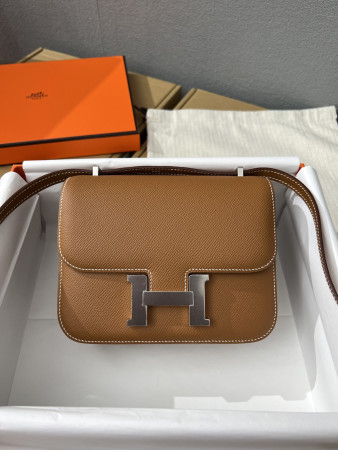 Hermes Constance 24 Epsom leather silver hardware 9.4"x5.9"x3"