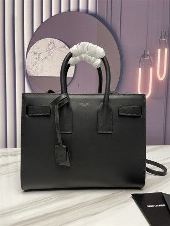 YSL SAC DE JOUR SMALL IN SHINY LEATHER BLACK