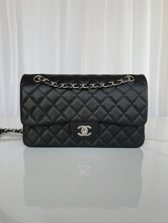 CHANEL CLASSIC HANDBAG GRAINED CALFSKIN 6 × 9.9 × 2.5 in