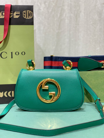 GUCCI BLONDIE MINI BAG GREEN 8.7"W x 5.1"H x 2.2"D