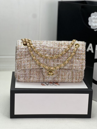 CHANEL CLASSIC 11.12 HANDBAG Tweed & Gold-Tone Metal   6 × 9.9 × 2.5 in