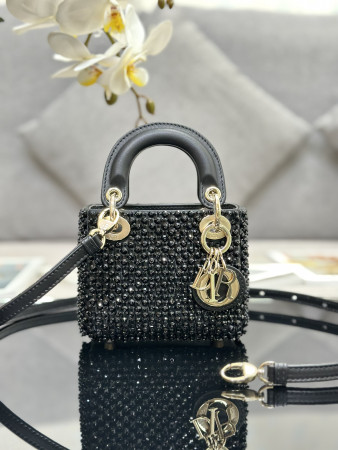 Lady Dior Ultra-Mini Embroidered Micro-Beads 12 x 10.2 x 5 cm