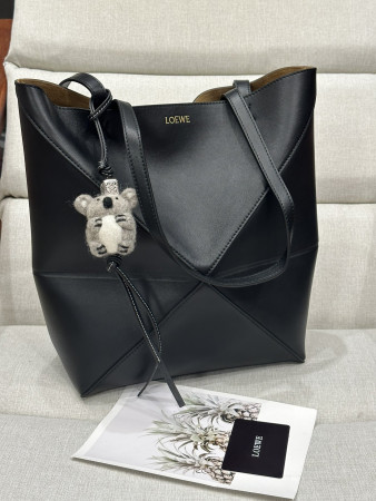 LOEWE Medium Puzzle Fold tote in shiny calfskin 25.5x14.5x31.5cm