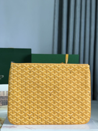 Goyard Goyardine Senat MM Pouch Palladium Hardware 36x26x0.5cm