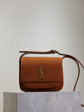 YSL NIKI satchel in suede 21.5x16x9cm
