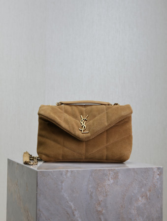 YSL Loulou Mini Puffer (Suede)  23×15.5×8.5cm