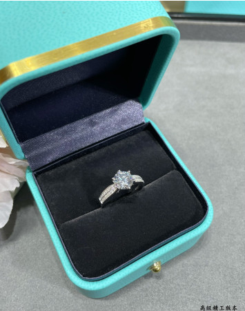 Tiffany & Co. Setting 2 Carat Diamond Ring with Star Motif Ag925