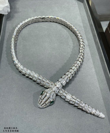 Bvlgari Large full diamond snake Necklace