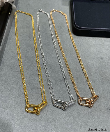 Tiffany & Co. Double Hoop Polished Stirrup Necklace