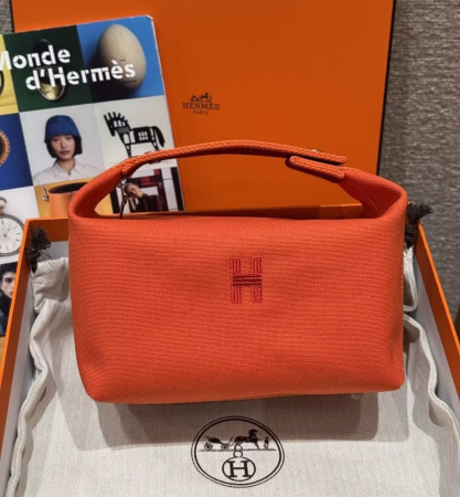 Hermes Canvas Bride-A-Brac Case Toiletry Pouch