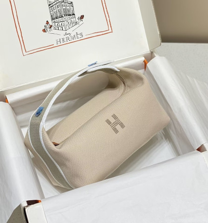 Hermes Canvas Bride-A-Brac Case Toiletry Pouch