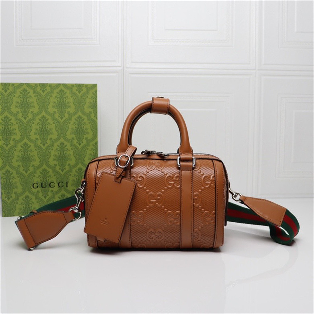 GUCCI JUMBO GG MINI DUFFLE BAG BROWN 8.6"W x 5.9"H x 4.9"D