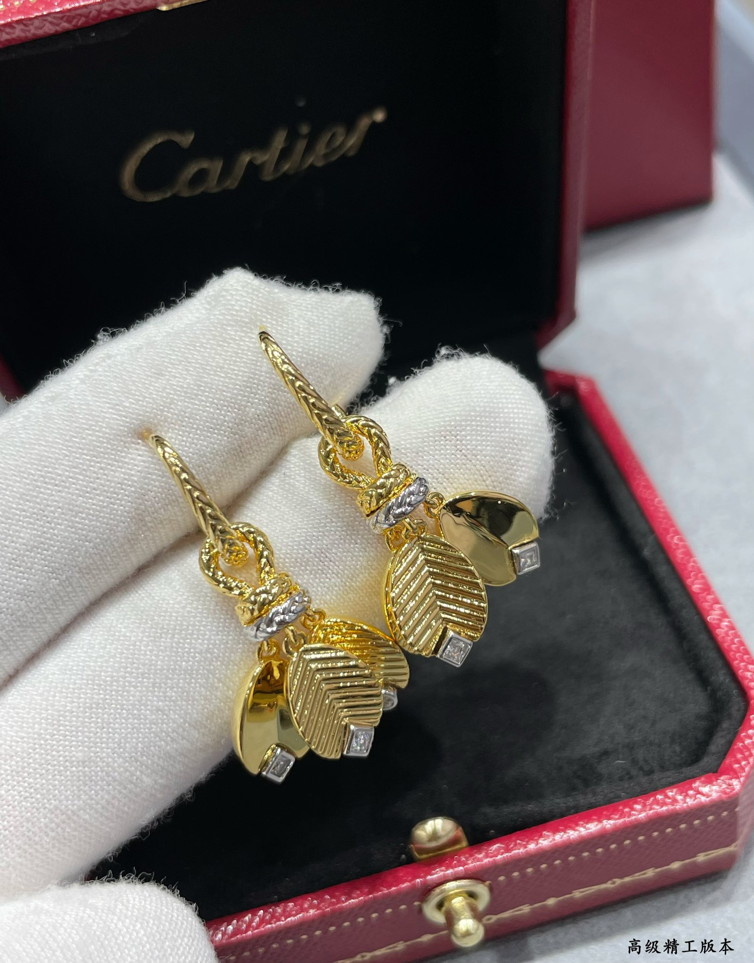 Cartier coffee bean leaf earrings