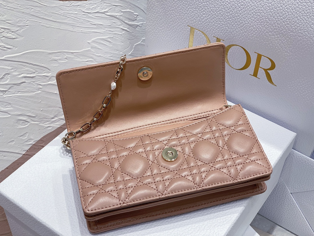 MISS DIOR Mini Handbag Medium Antique Bronze Cannage Woven Pattern S0980ONMJ_M53U 21 x 11.5 x 4.5 cm