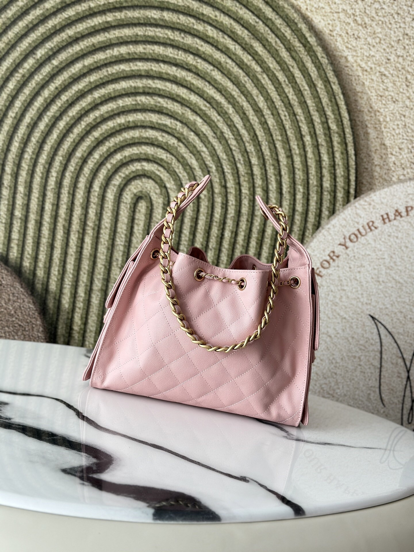 CHANEL 25 small Bucket Hobo handbag AS5293 30x26x14cm