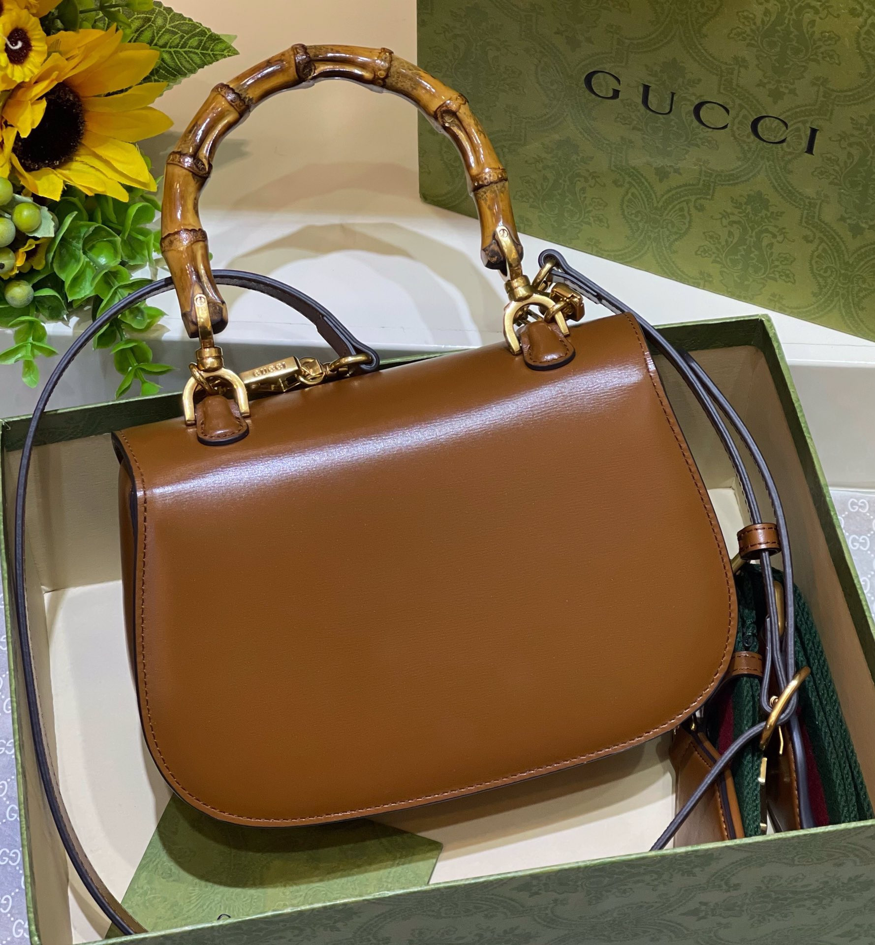 Gucci small bamboo tote