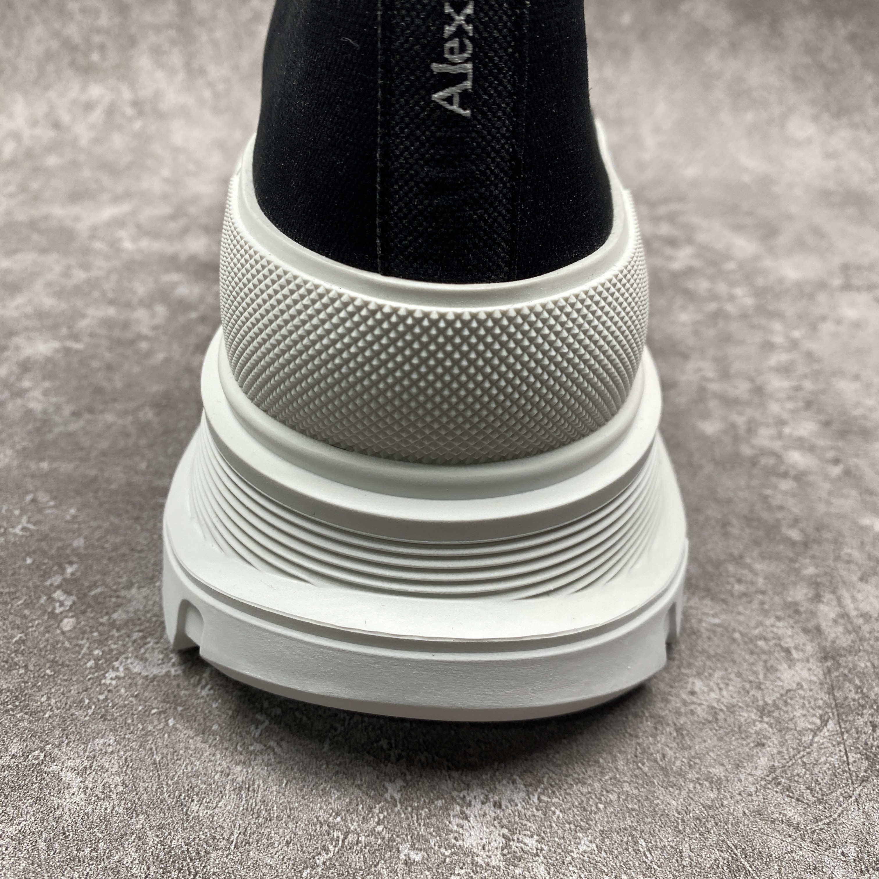 Alexander McQueen Tread Slick High Lace Up Boot Black White