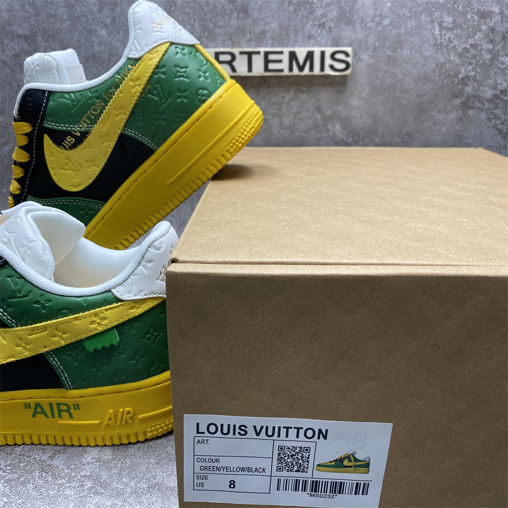 LV x Nike Air Force 1 yellow blue