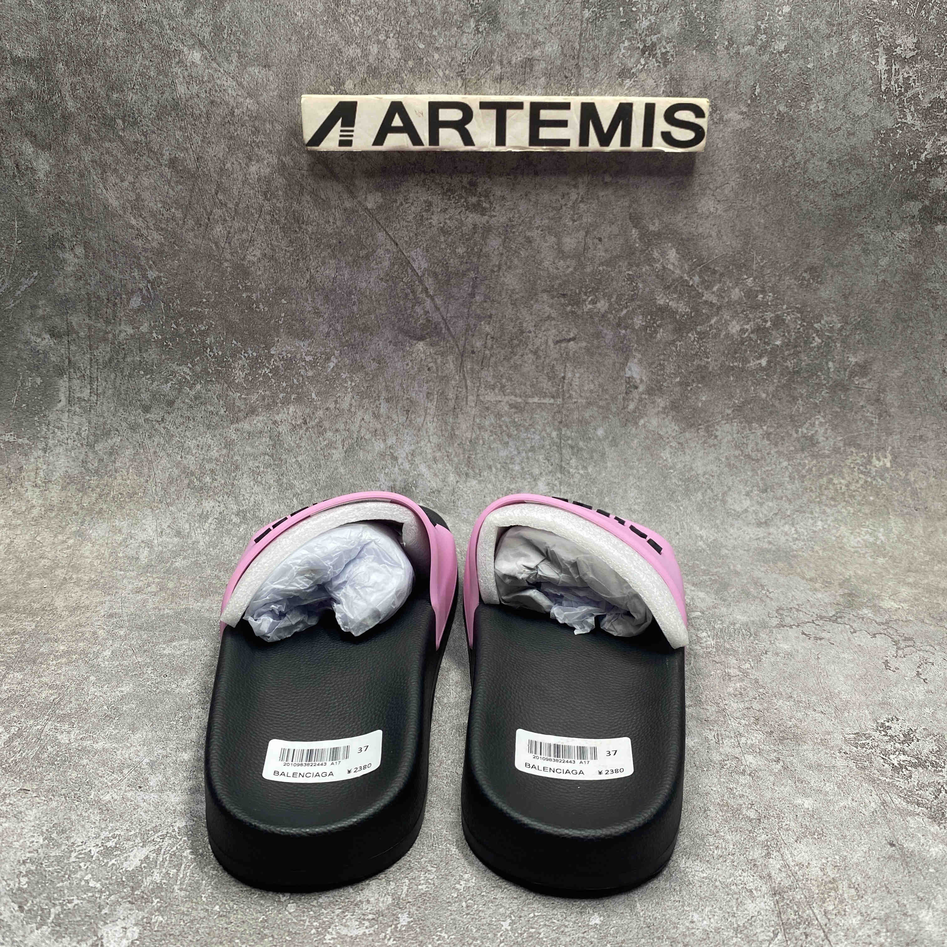 Balenciaga Pool Slide Black Pink