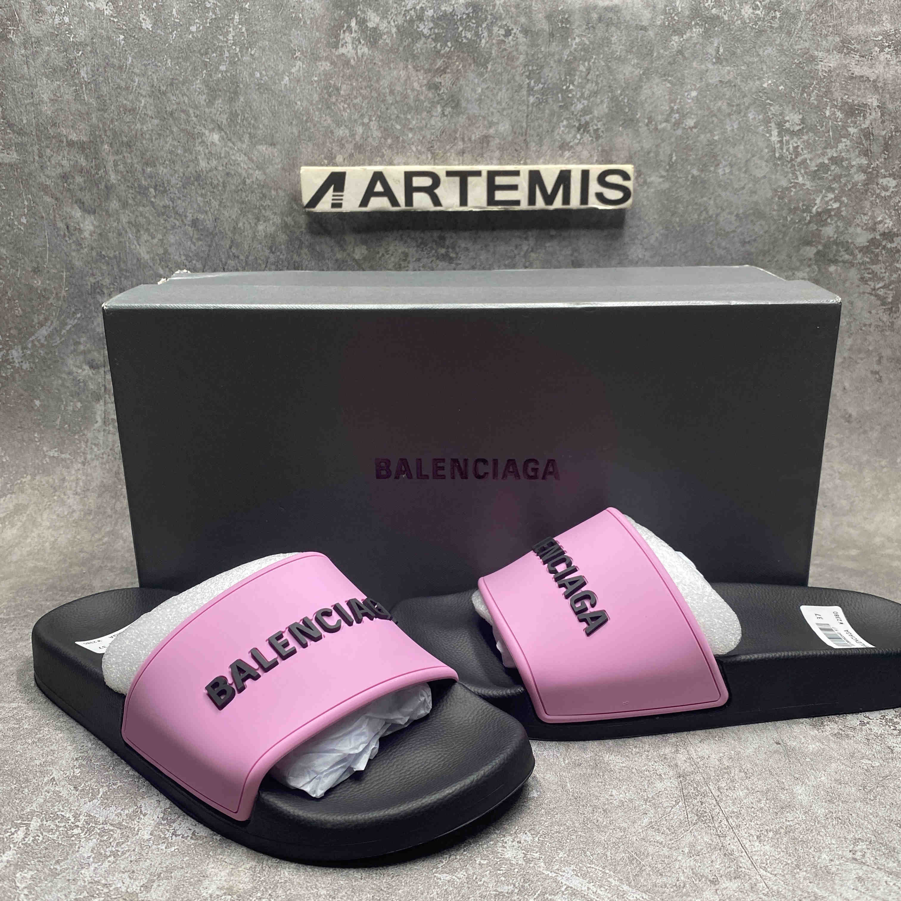 Balenciaga Pool Slide Black Pink