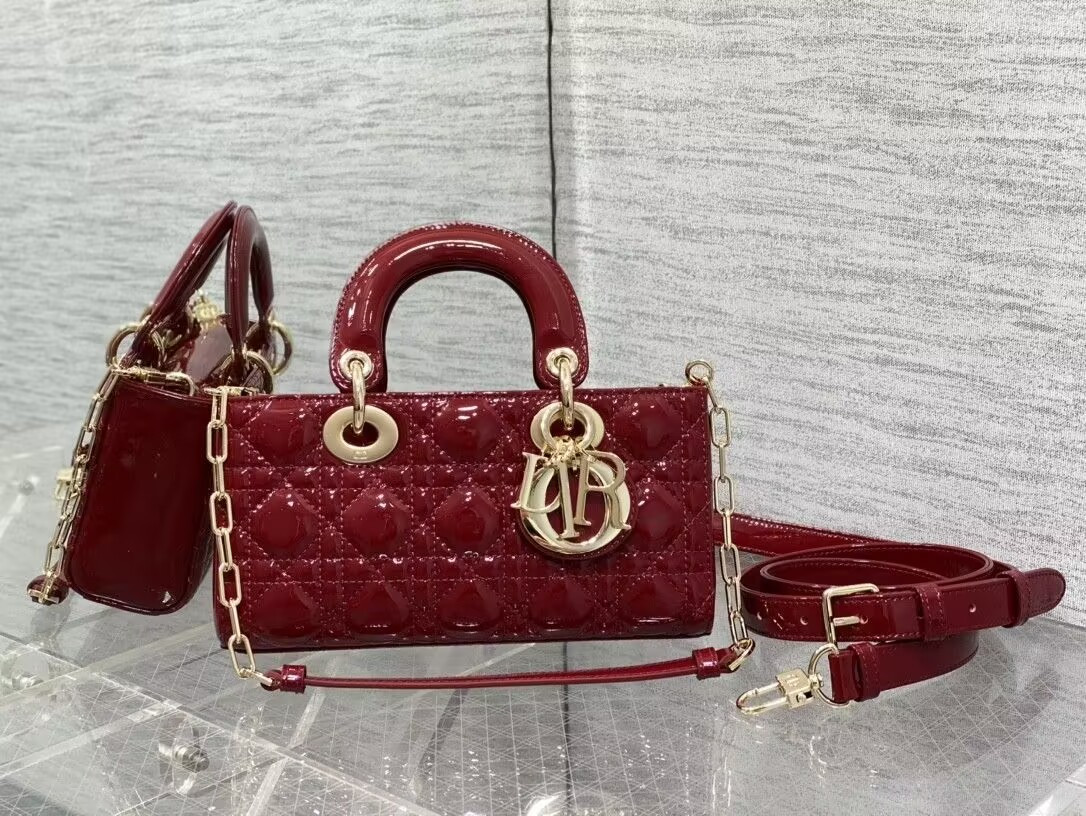 DIOR SMALL LADY D-JOY BAG RED 22x6x12cm