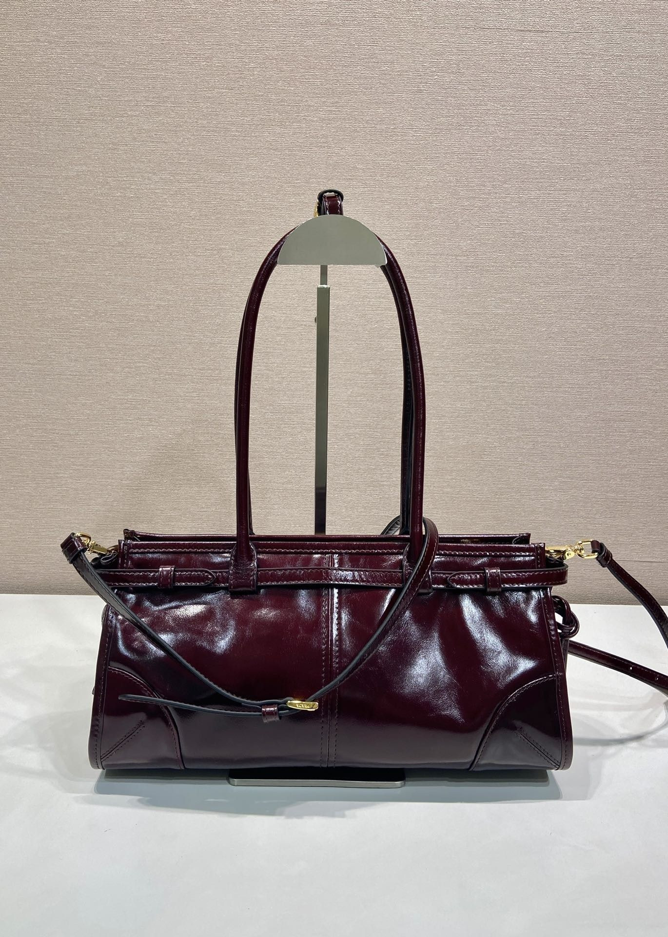 Prada Bonnie Medium Leather Handbag 32x15.5x12cm