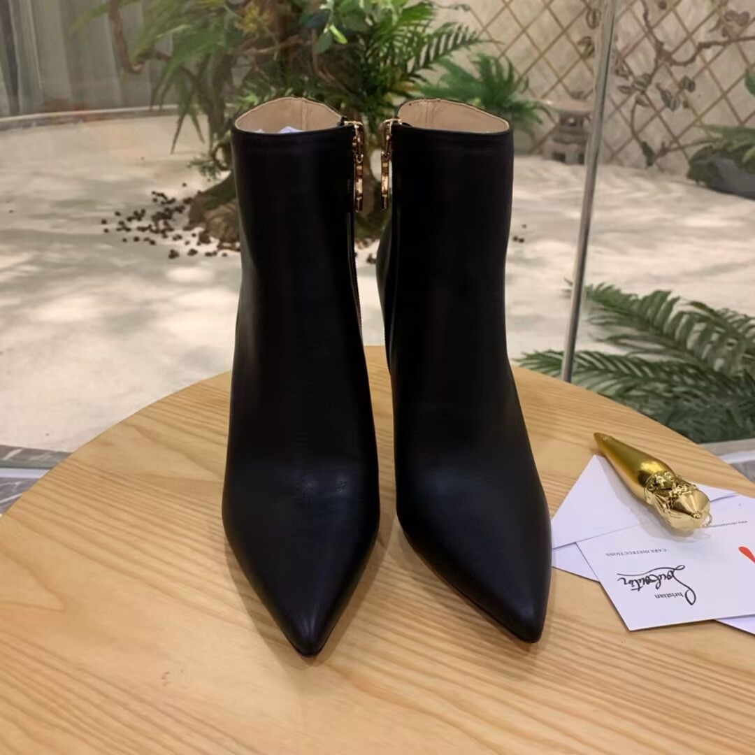 UA Christian Louboutin Miss Z Booty 100 mm Low Boots Calf leather Black