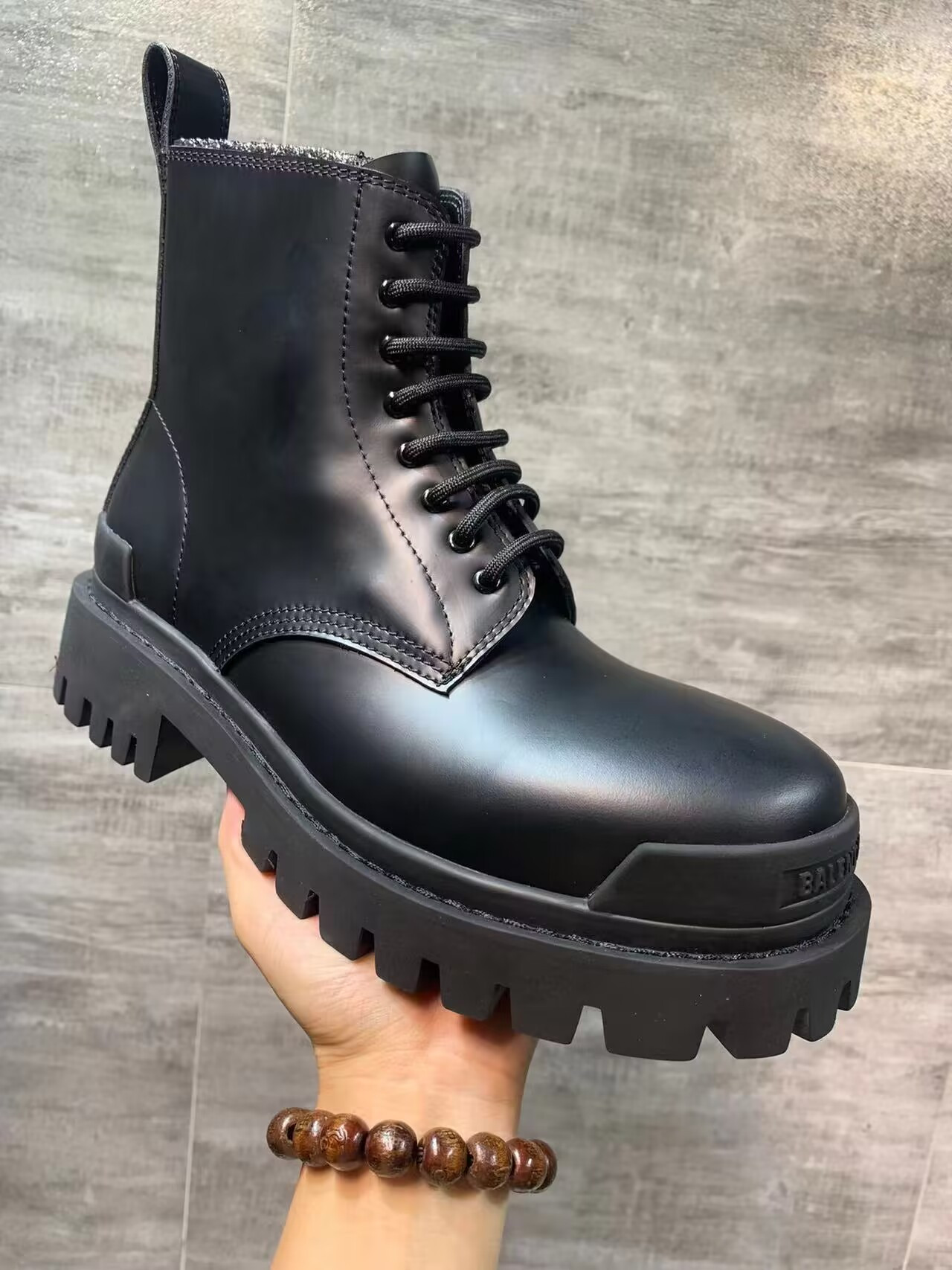 UA Balenciaga Strike Lace-up Boot in Black