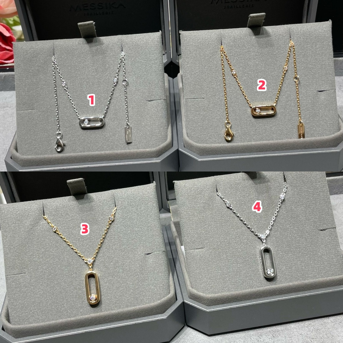 Messika Polished Single Diamond Moving Necklace