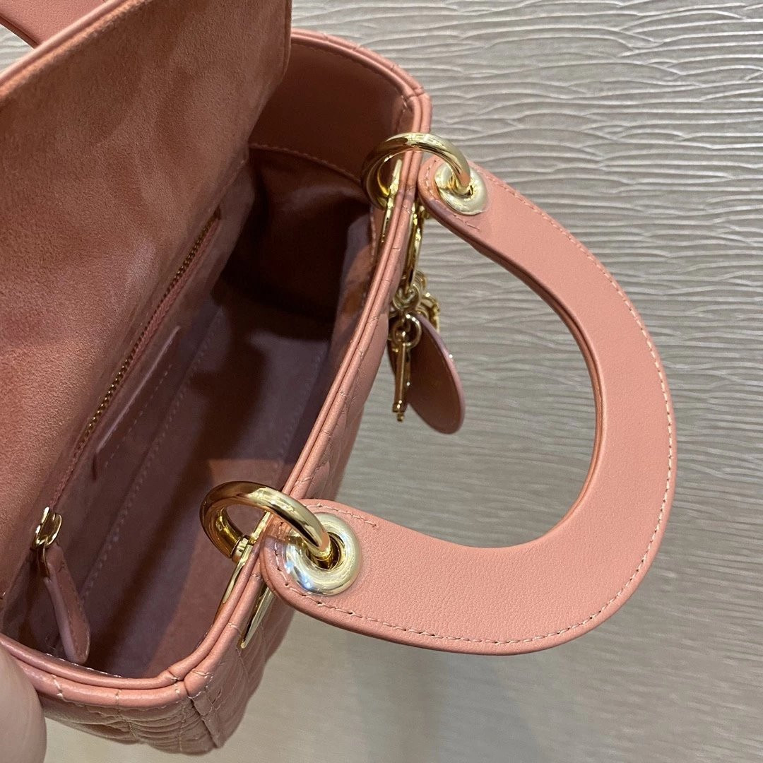 MINI LADY DIOR DIORAMOUR BAG 6.5 x 6 x 3 inches