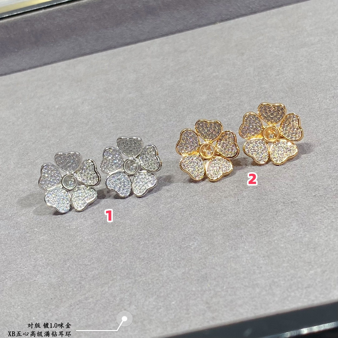 chopard five He**ts full diamond earrings