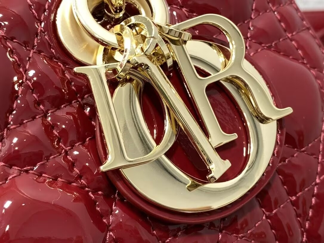 DIOR SMALL LADY D-JOY BAG RED 22x6x12cm