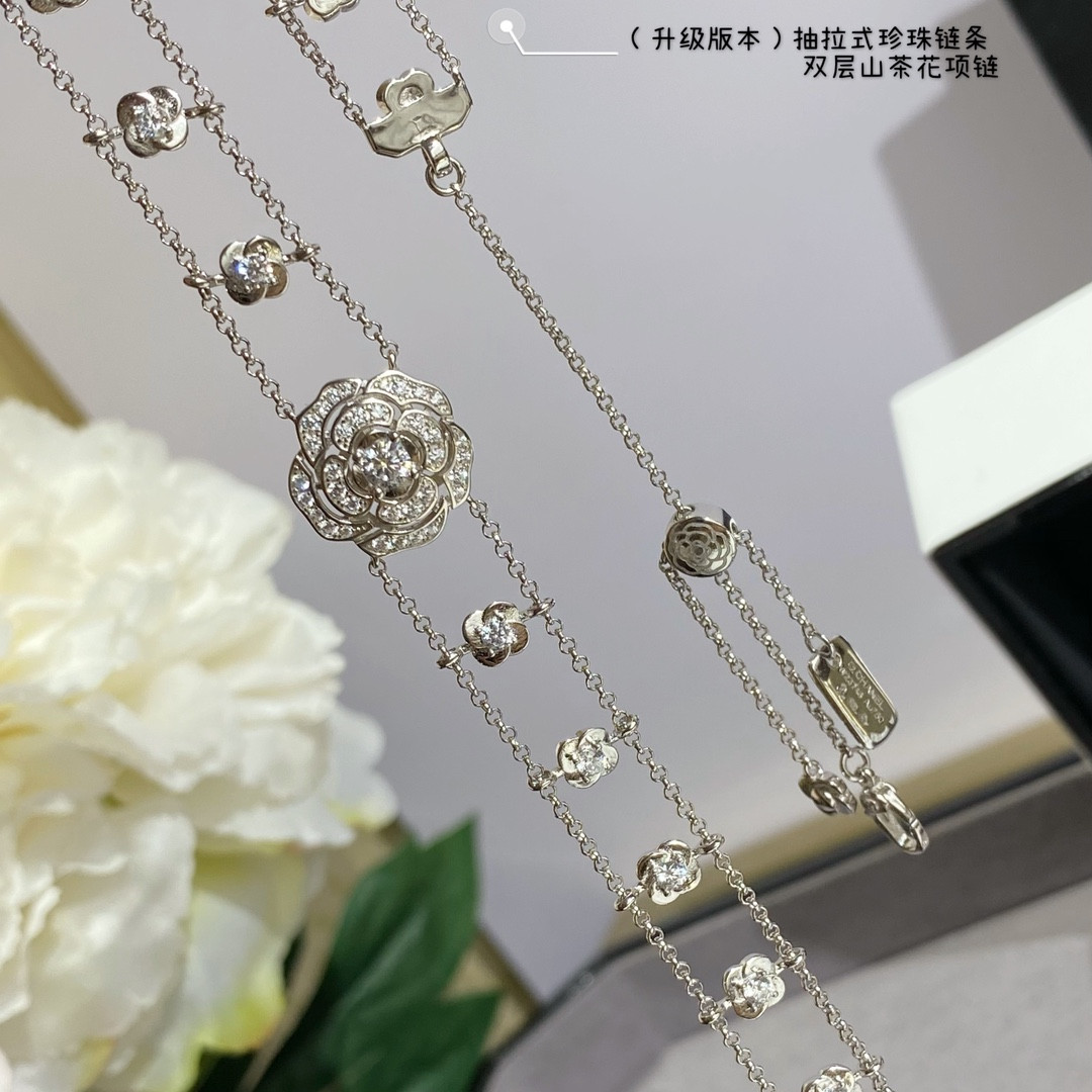 Chanel Double Camellia Necklace