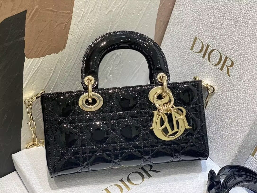 DIOR SMALL LADY D-JOY BAG BLACK  22x6x12cm