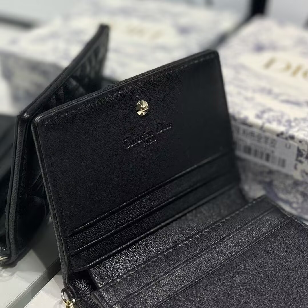 Dior Mini Lady Dior Gardenia Wallet 11x9x3cm