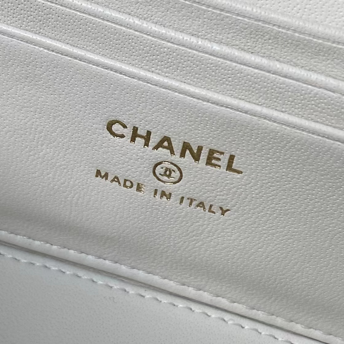 CHANEL Gold Chain with Makeup Mirror Lamb Leather Square Box Shoulder Bag Women