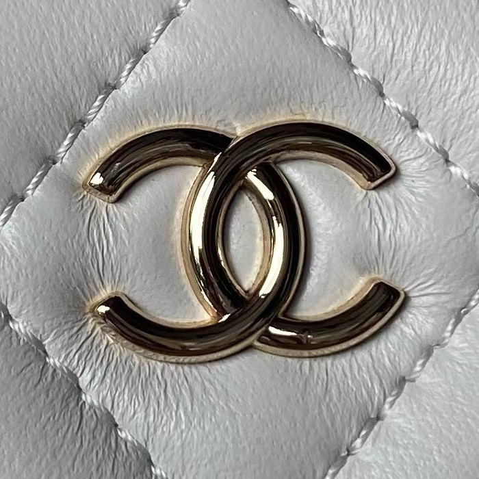 CHANEL Gold Chain with Makeup Mirror Lamb Leather Square Box Shoulder Bag Women