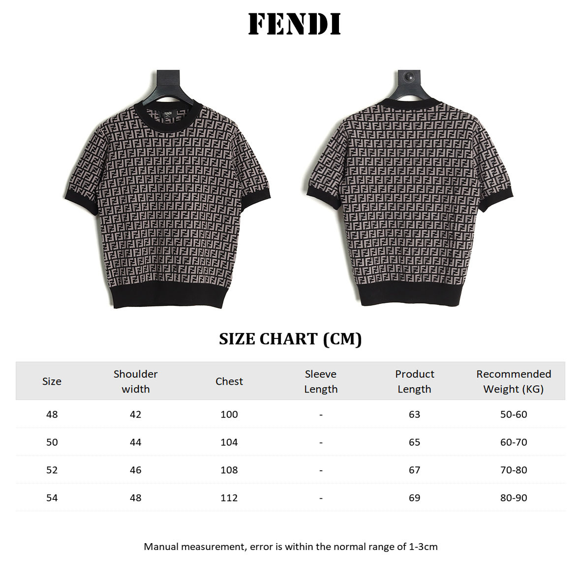 FENDI FD knitting Short-sleeved