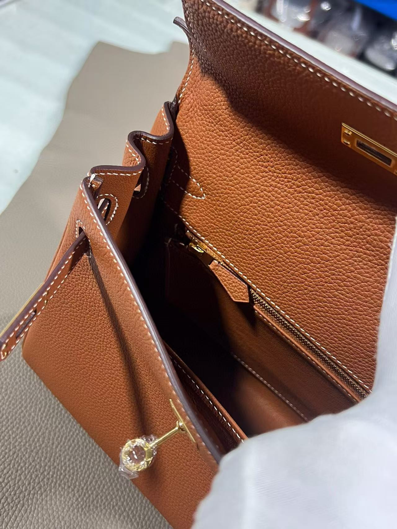 Hermes Togo Kelly Silver-tone Hardware 25