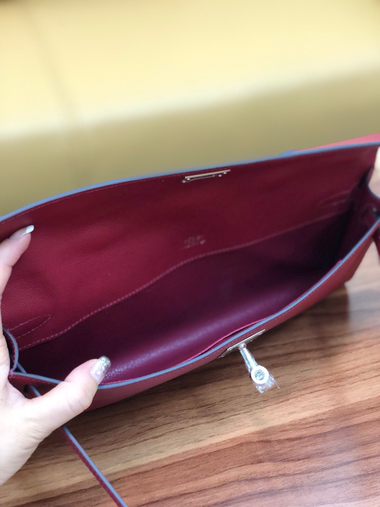 Hermes Kelly Cut 31cm Epsom Leather Silver