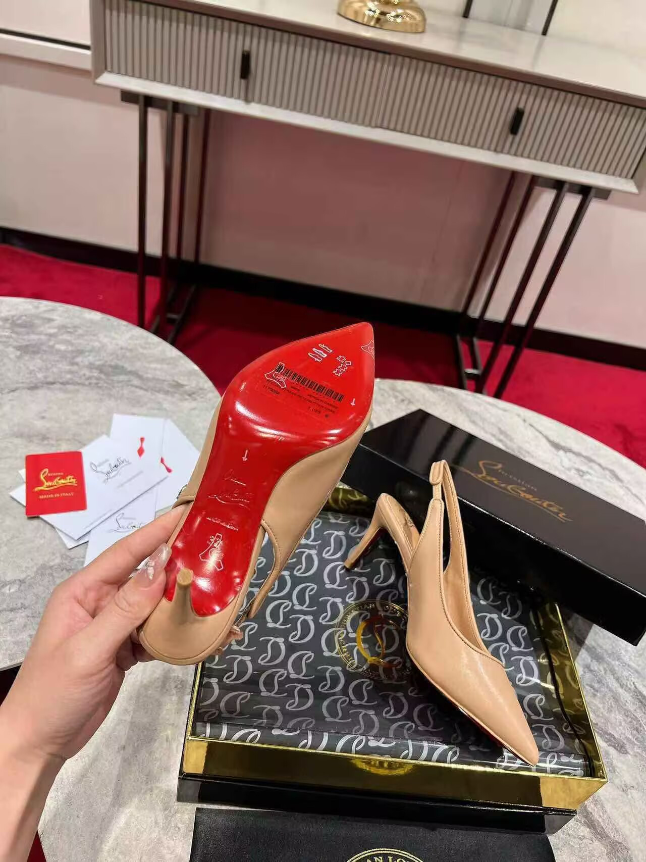 UA Christian Louboutin Sporty Kate Sling 65mm