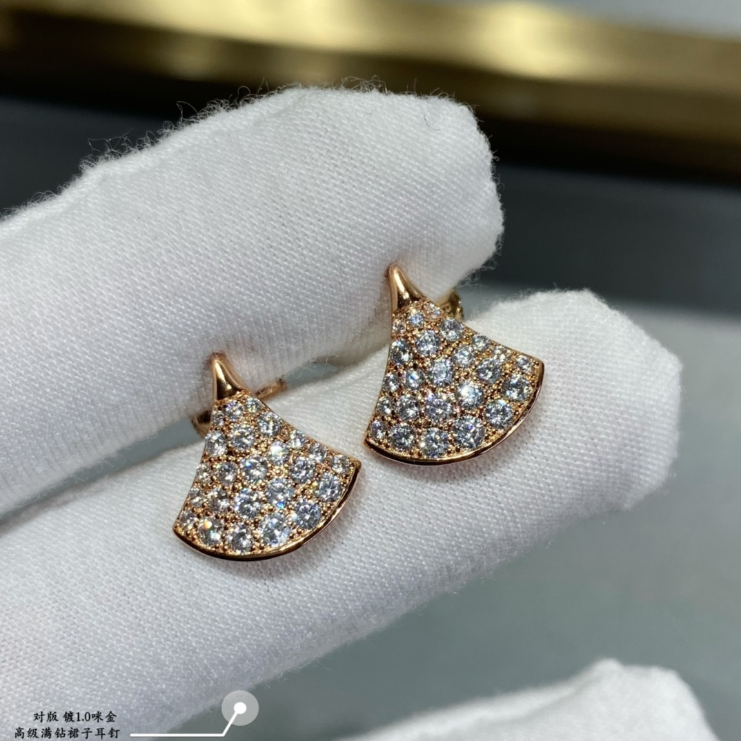 Bvlgari Diamond fan-shaped skirt Earrings