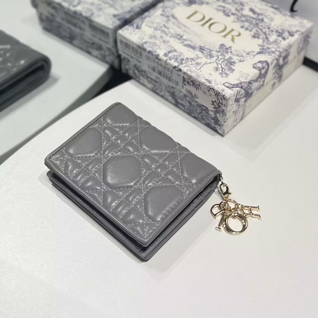 Dior Mini Lady Dior Gardenia Wallet 11x9x3cm