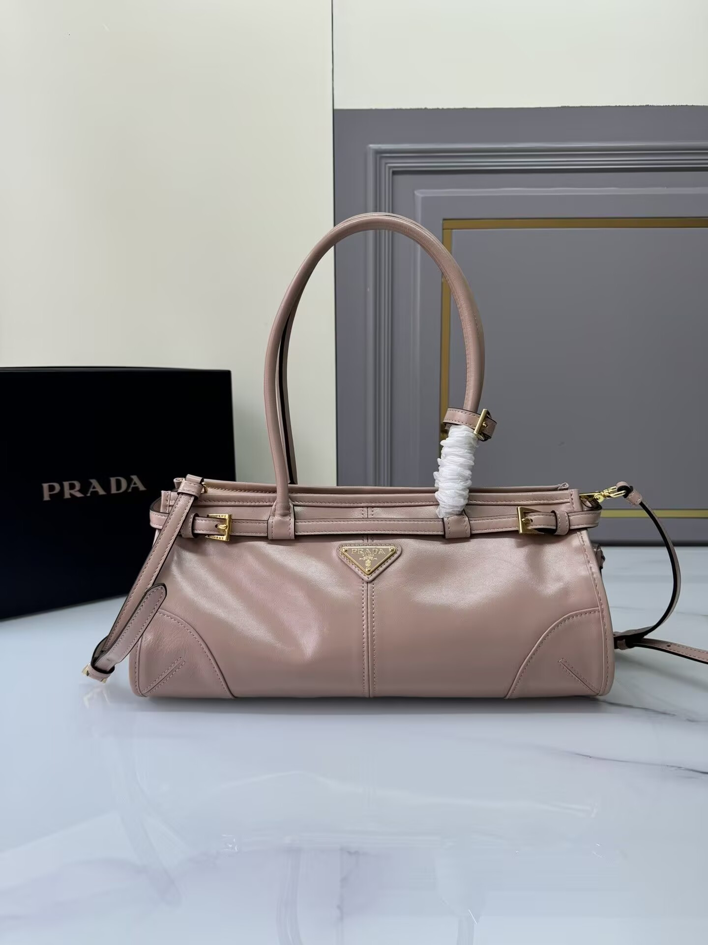 Prada Bonnie Medium Leather Handbag 32x15.5x12cm