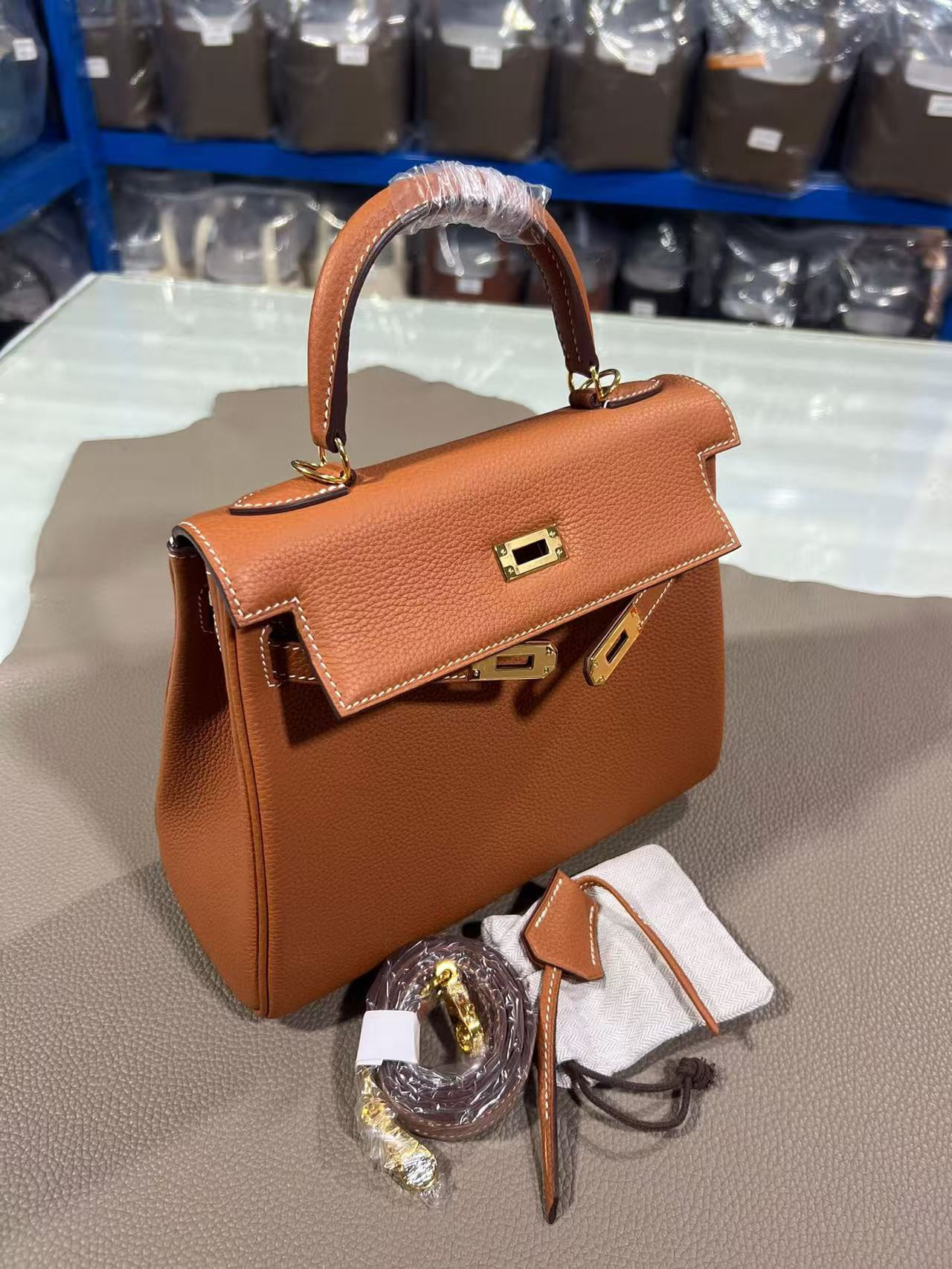 Hermes Togo Kelly Silver-tone Hardware 25