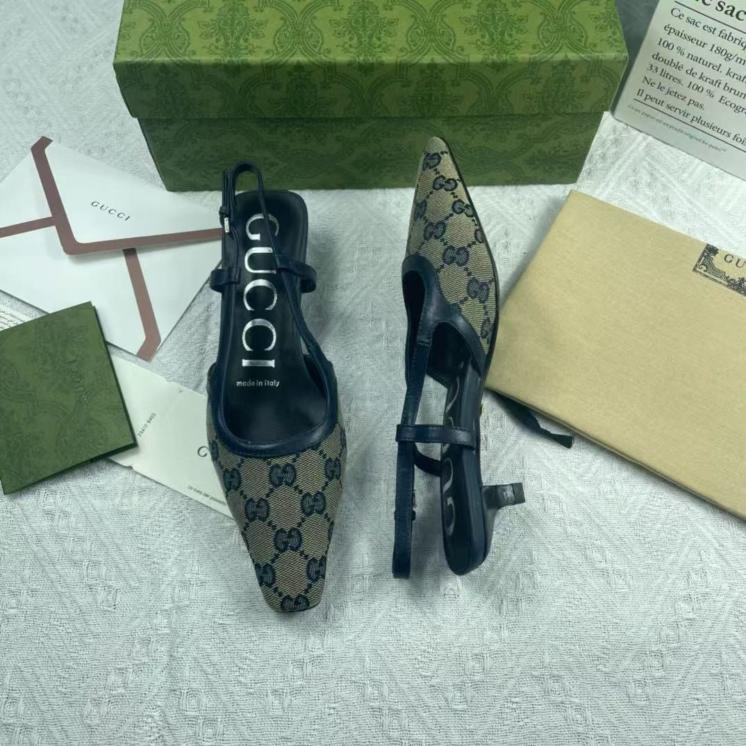 UA GUCCI WOMEN'S GG SLINGBACK PUMP 3.5cm Heel